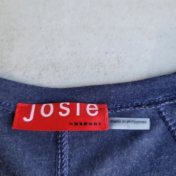 NWT $48 JOSIE TUNIC TOP Modal V-NECK LONG SLEEVE Stretch KNIT Heather Blue S - Picture 3 of 9